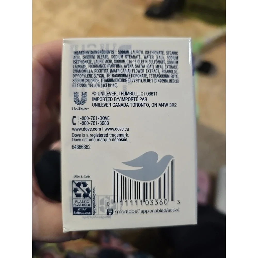 Dove Anti-Stress Blue Chamomile Oat Milk Moisturizing Cream Soap 3ct Pack NIPS